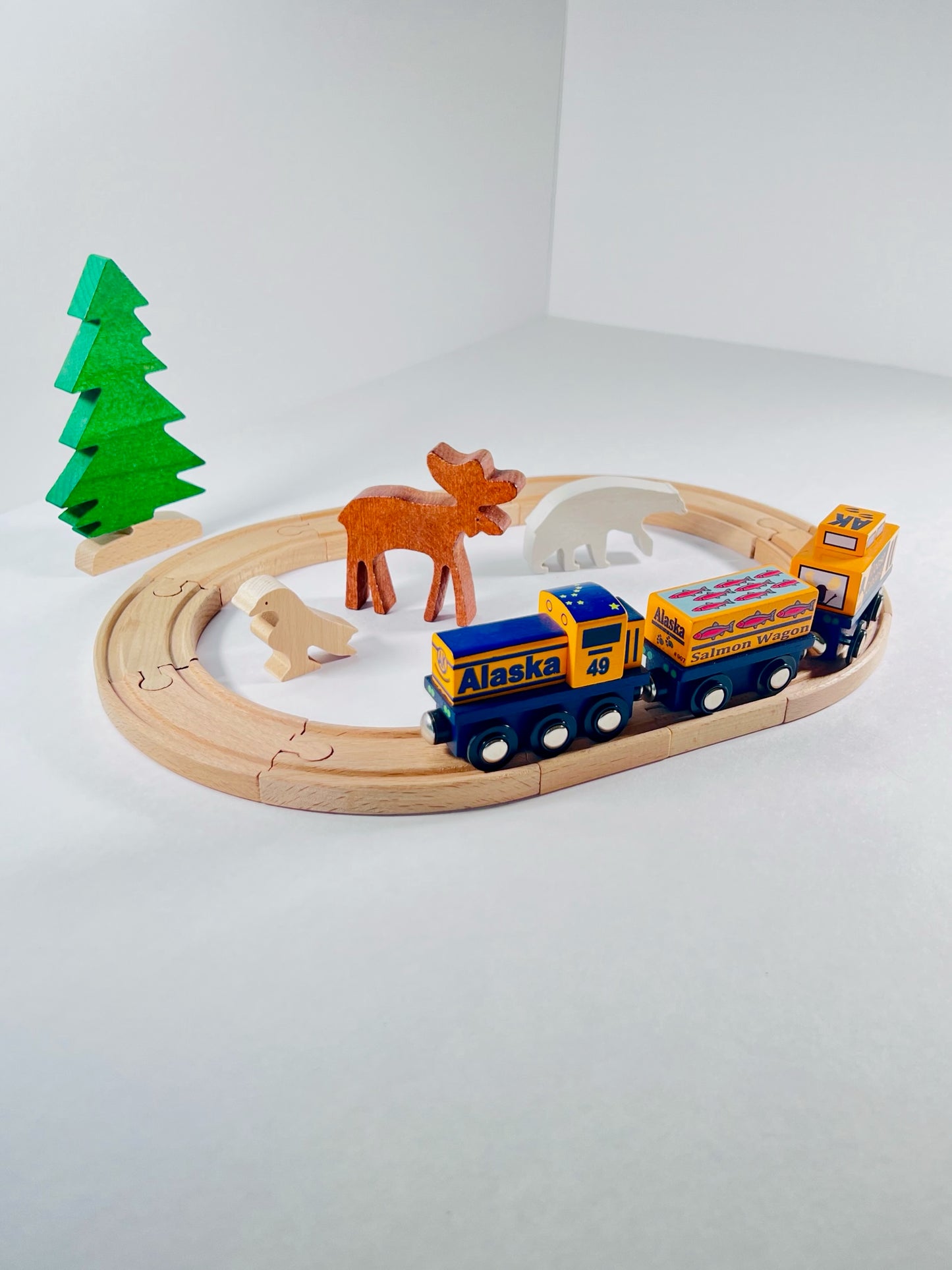 Alaskan Wooden Train Set: A Perfect trifecta with bonus tracks!