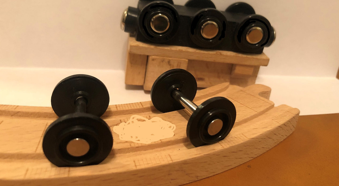 Plastic Wooden Toy Train Wheels and Axle Assembly