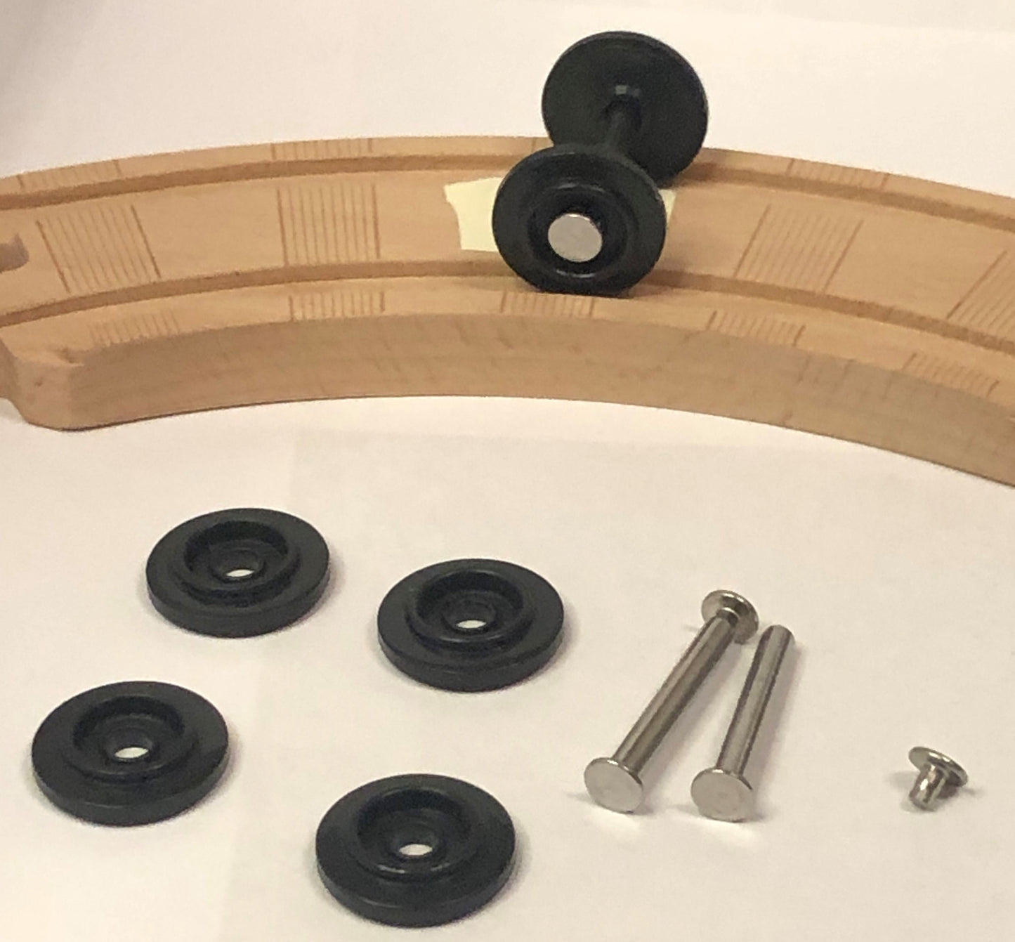 Plastic Wooden Toy Train Wheels and Axle Assembly